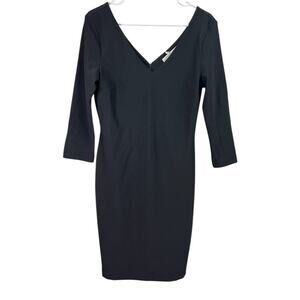 Boston Proper V-Neck V-Back Dress 3/4 Sleeves Medium